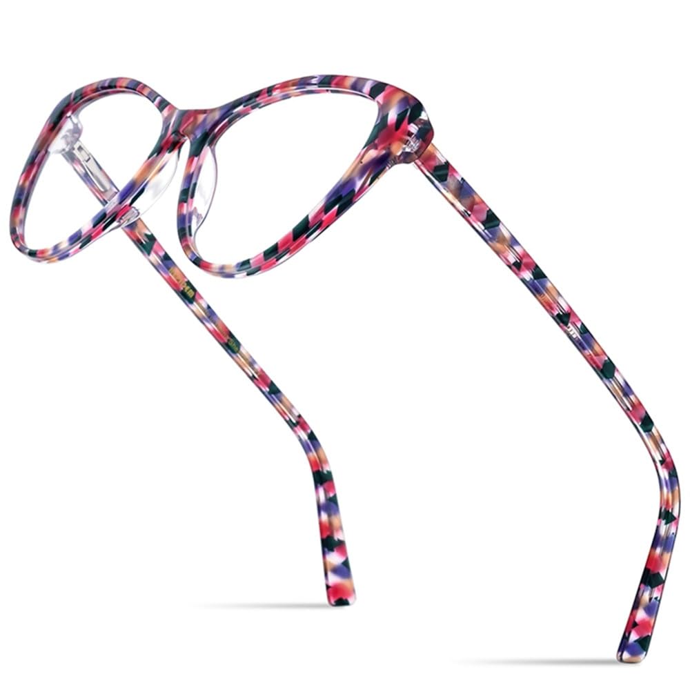 チェック柄フレーム度あり眼鏡 bronx.jpg